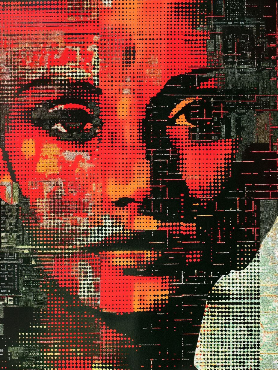 Digital Glitch Halftone Portrait - Image 2