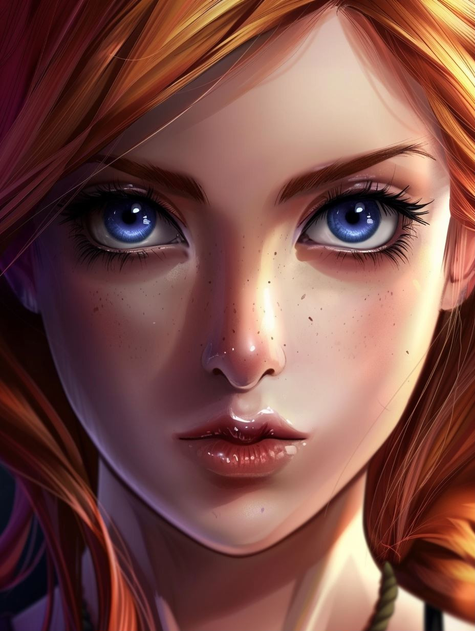 Ethereal Gaze of Amber Light - Image 1