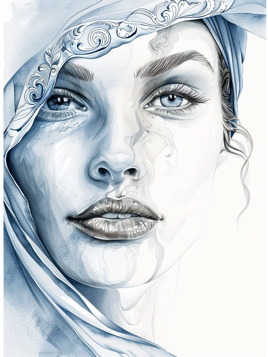 Ethereal Blue Portraits of a Mystical Woman - Image 2