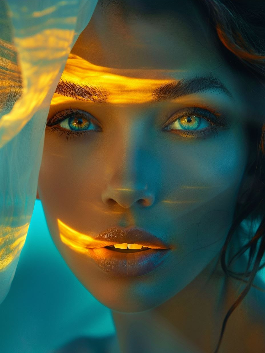 Ethereal Glow of Amber Veils - Image 3