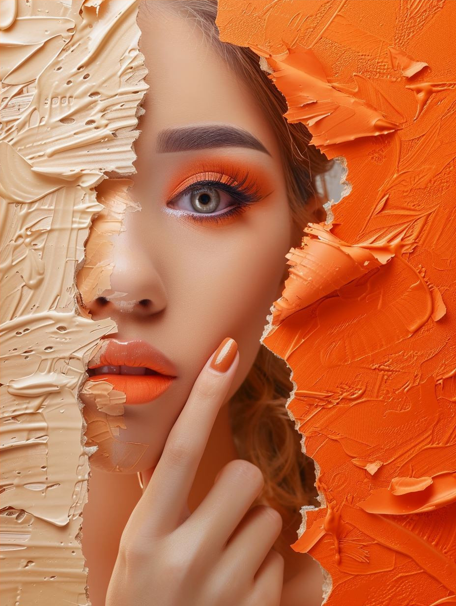Surreal Orange Texture Portraits - Image 4