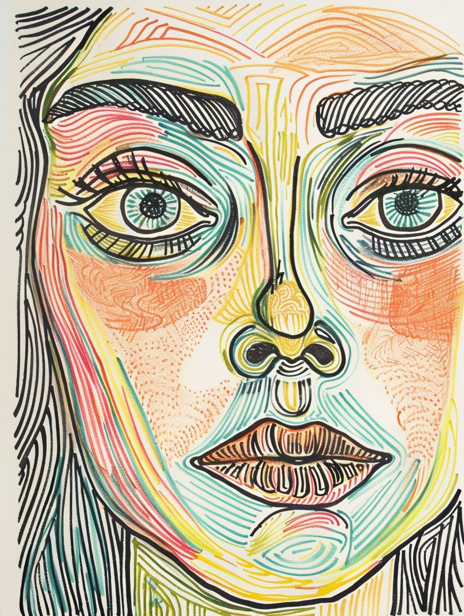 Rustic Ink Portrait of Serenity - Image 3