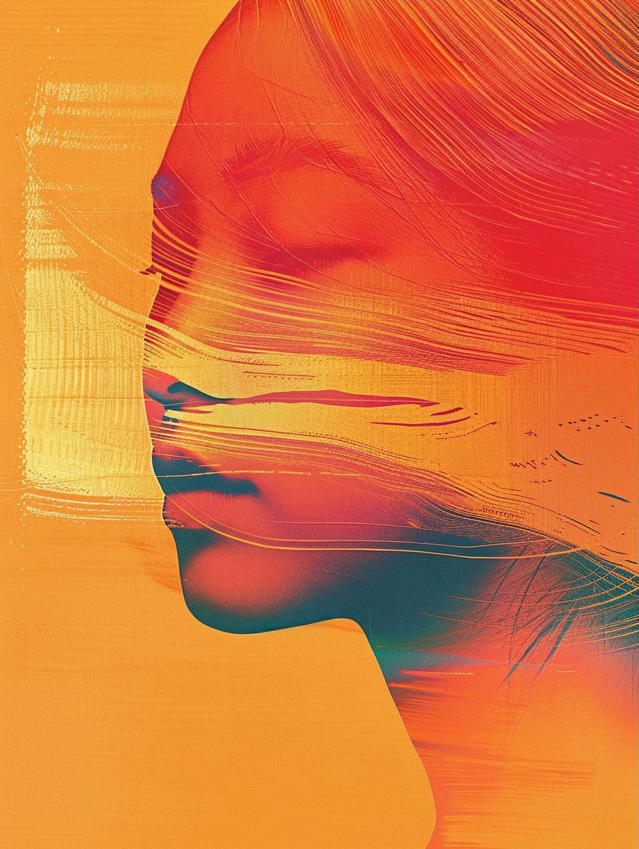 Vibrant Neon Fluid Portrait - Image 3