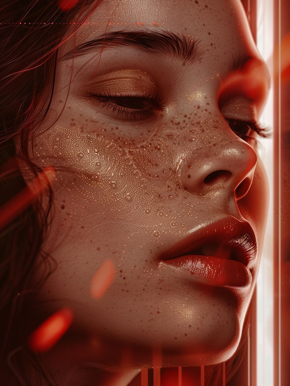 Crimson Circuitry Cybernetic Portrait - Image 3