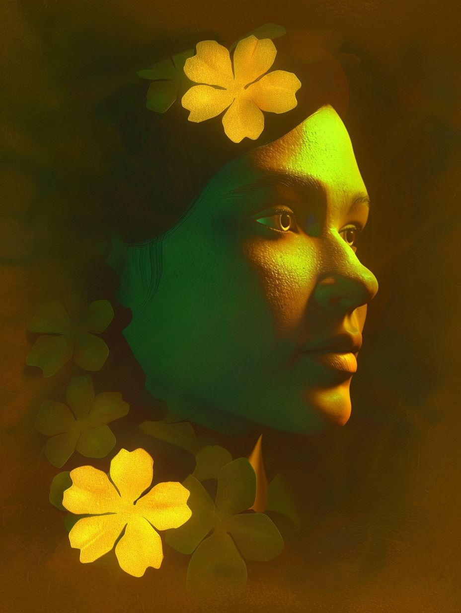 Neon Shadows and Golden Glow - Image 3