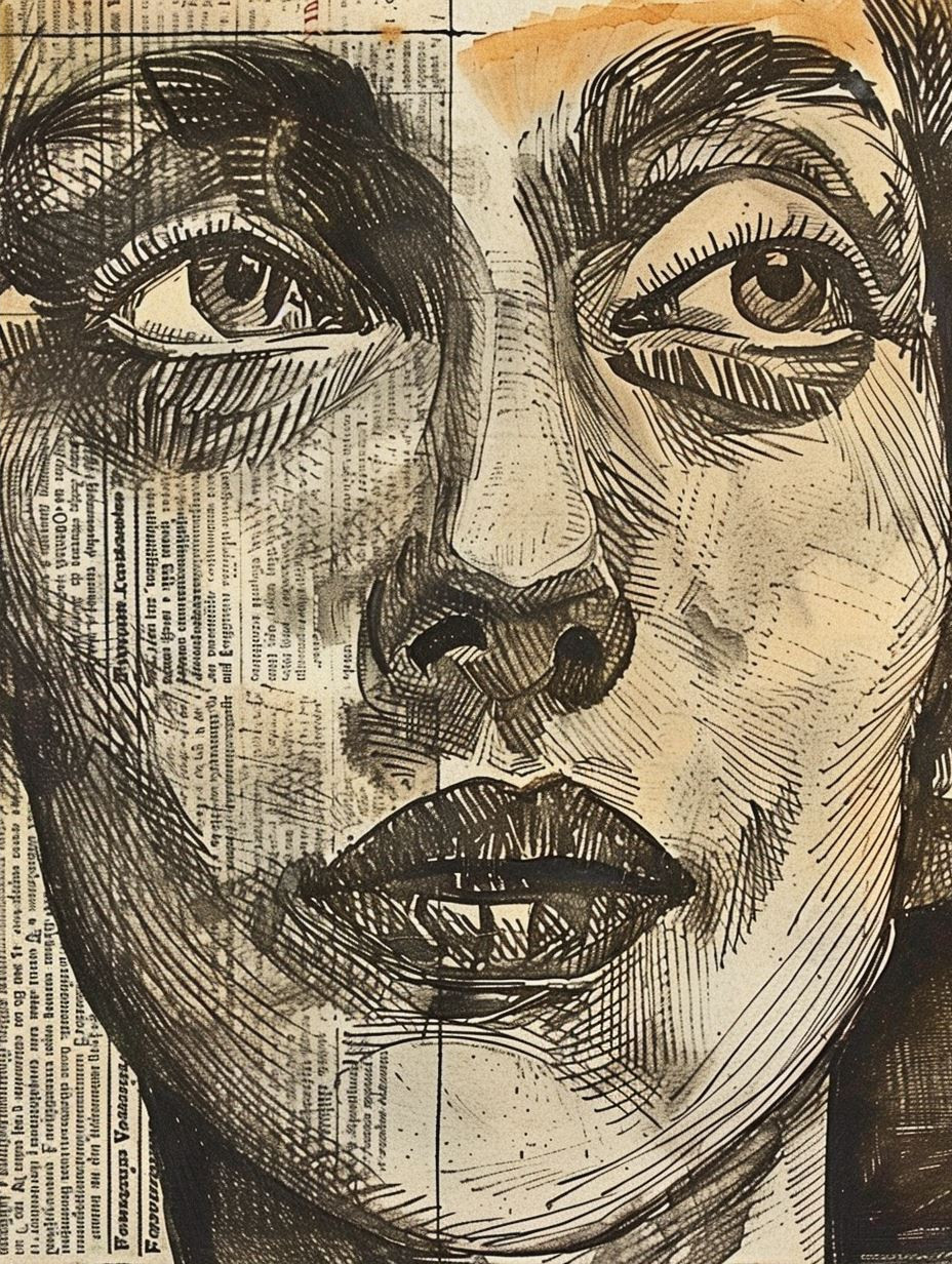 Fragmented Charcoal Portrait Studies - Image 2