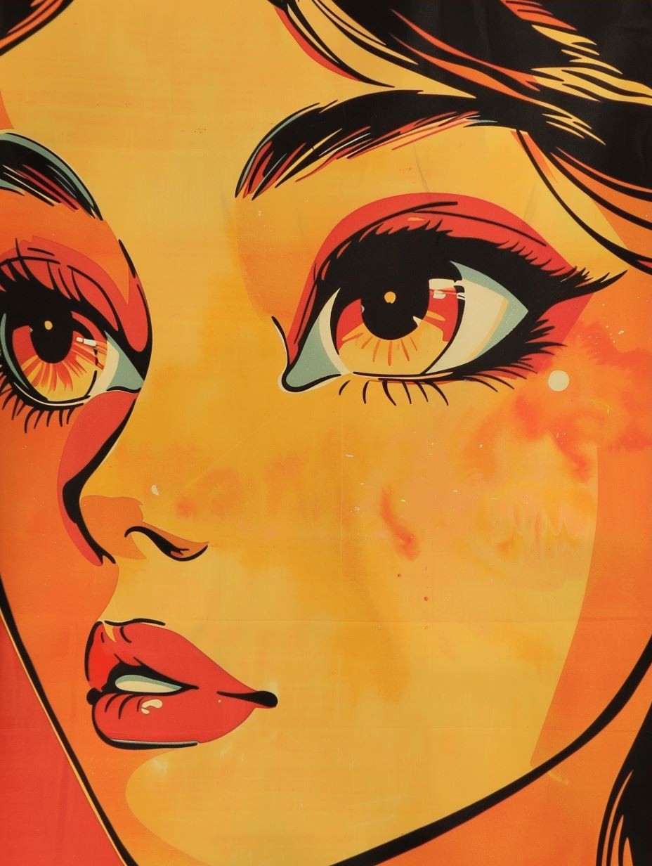 Vintage Retro Anime Portrait - Image 3