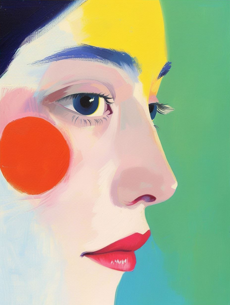 Neon Pastel Portrait Study - Image 4