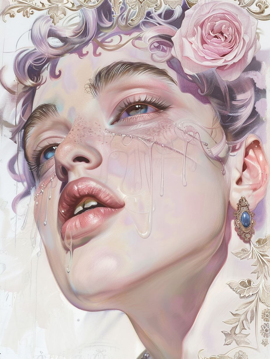 Ethereal Blooms and Dewy Gazes - Image 2
