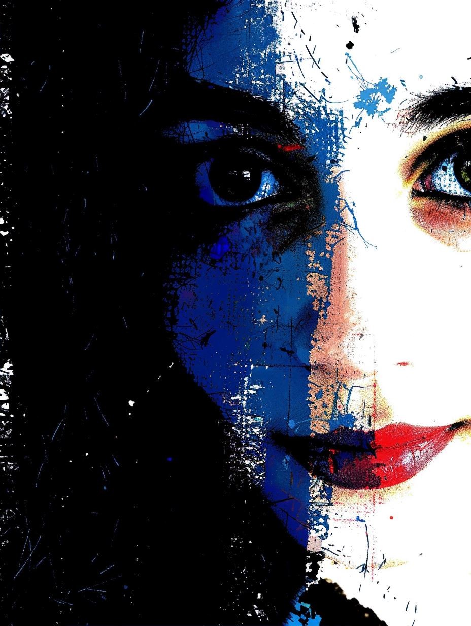 Abstract Fragmented Azure Portrait - Image 2