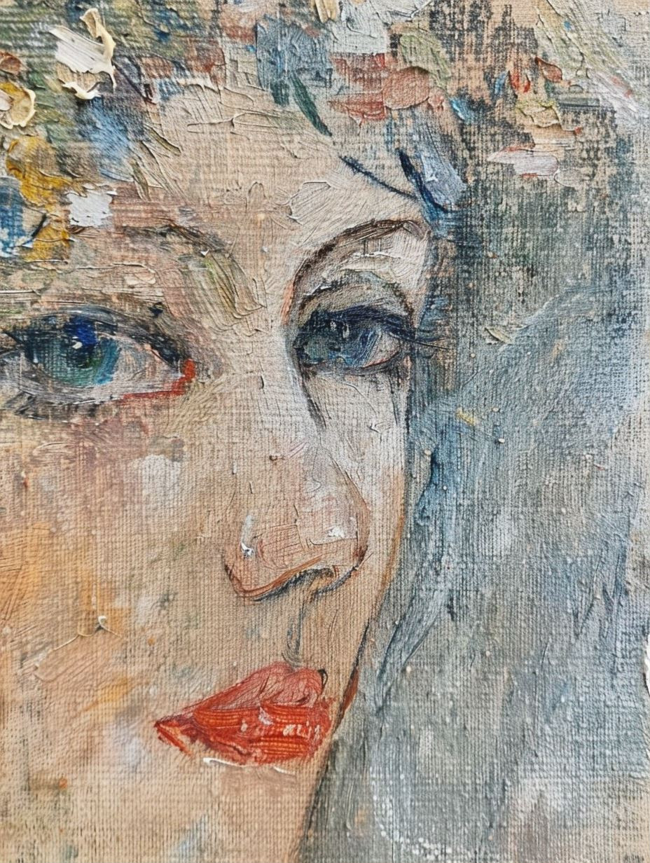 Textured Impressionist Portrait Study