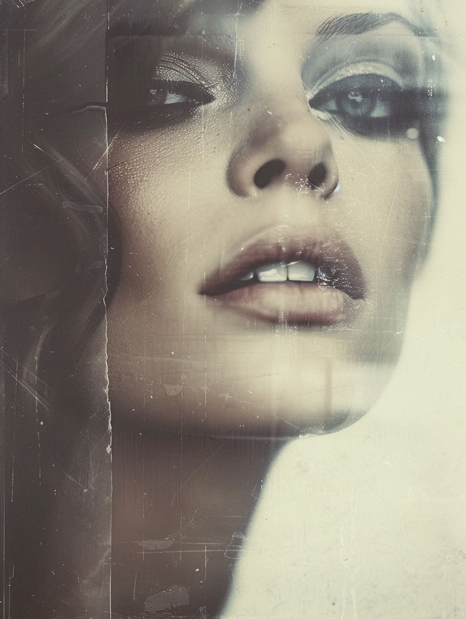 Vintage Cinematic Glass Portrait - Image 1