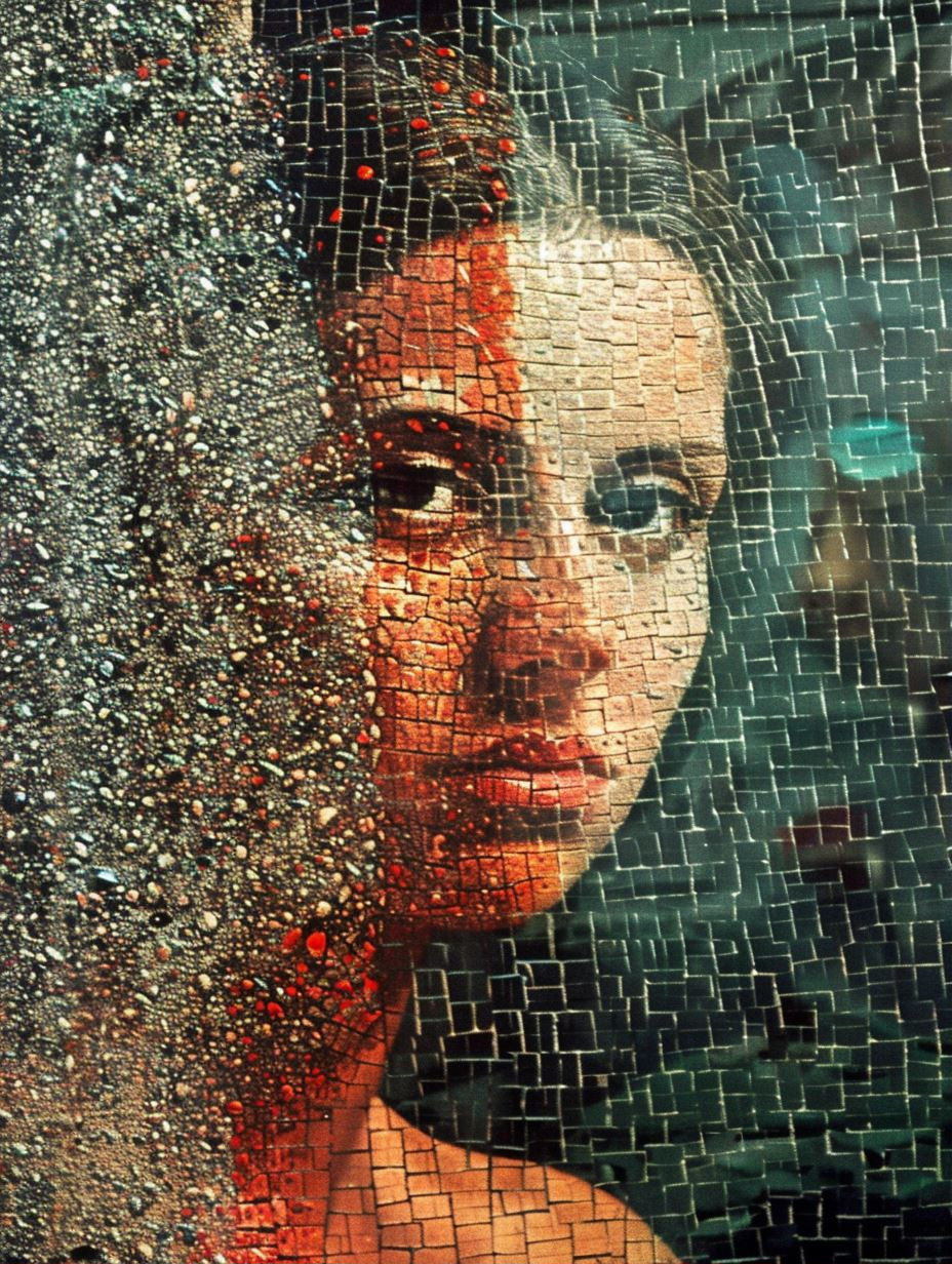Fragmented Mosaic Portrait Study - Image 1