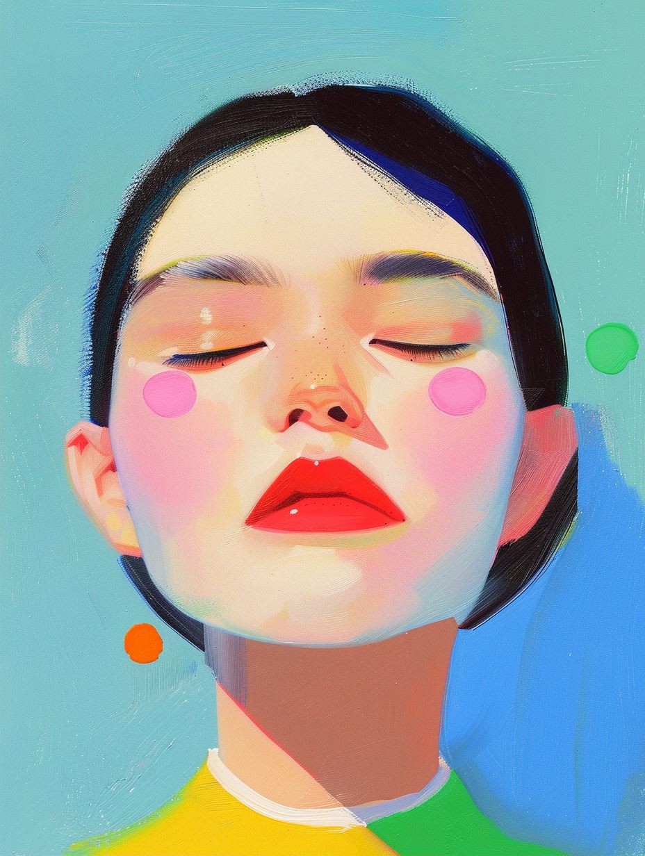 Neon Pastel Portrait Study - Image 2