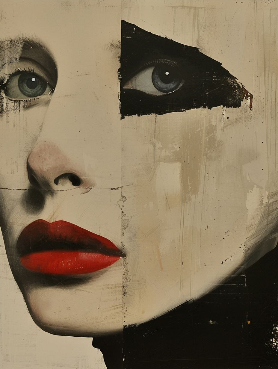 Crimson Lips in Monochrome Contrast - Image 4