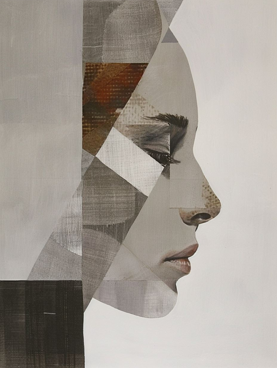 Fragmented Gaze in Neutral Tones - Image 3