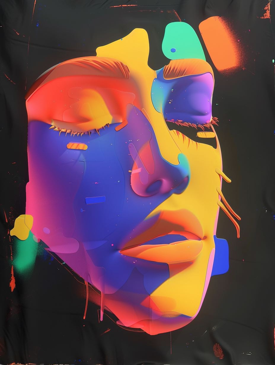 Neon Spectrum Portrait Study - Image 3