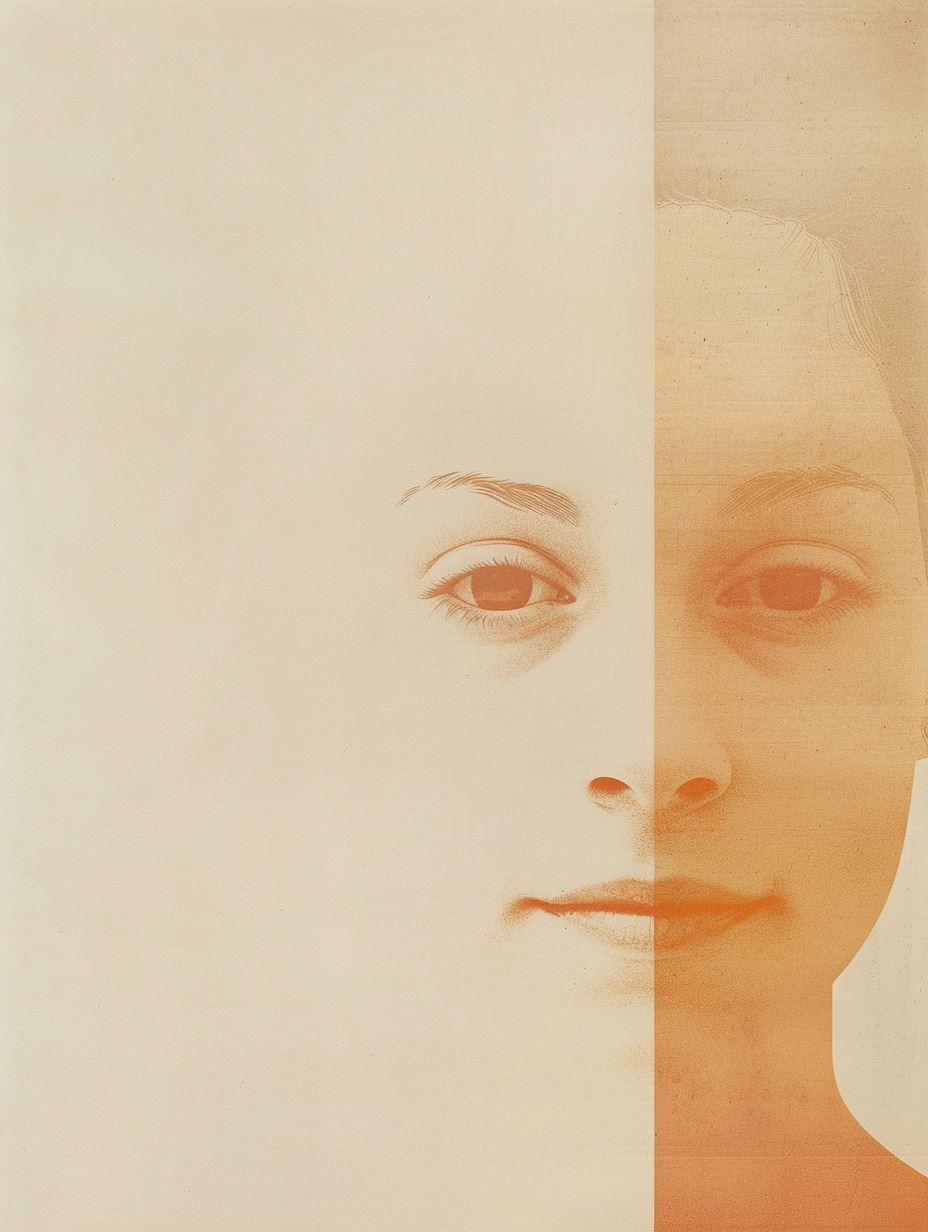 Ethereal Monochromatic Facial Fragment