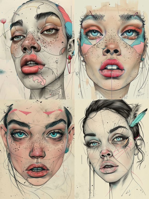 Fragmented Beauty: Surreal Digital Portraits