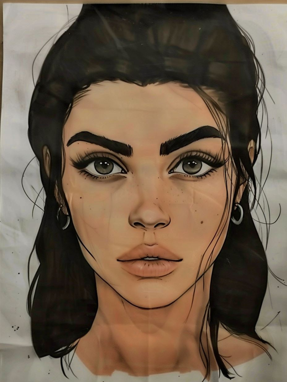 Crimson Gloss Hyper-Realistic Portrait - Image 3