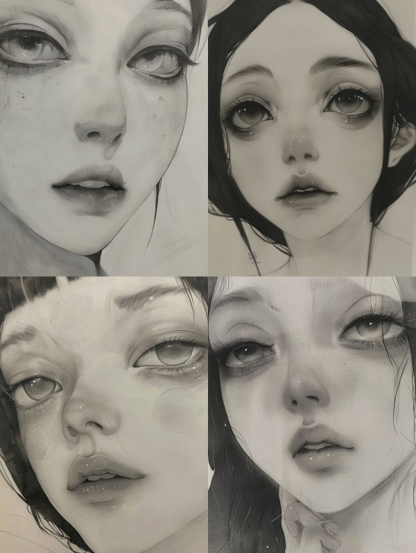 Melancholy Gazes in Monochrome