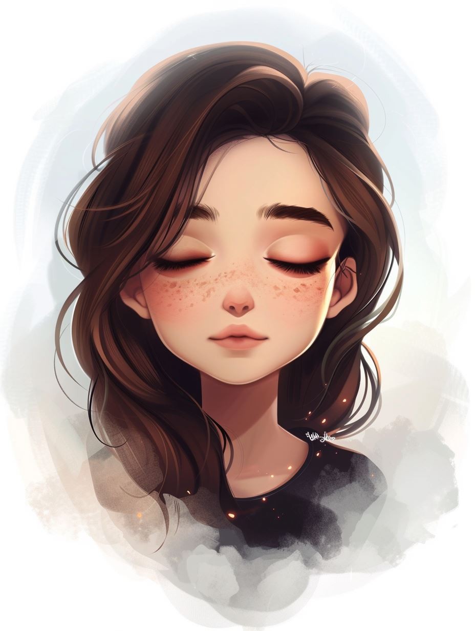 Serene Dreamy Digital Portrait