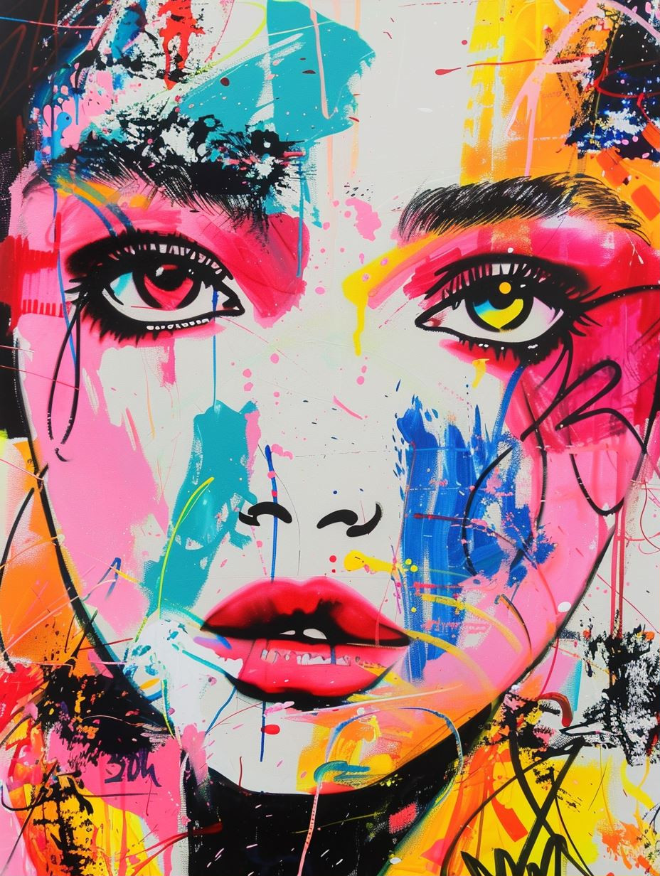 Vibrant Abstract Neon Portraits - Image 1