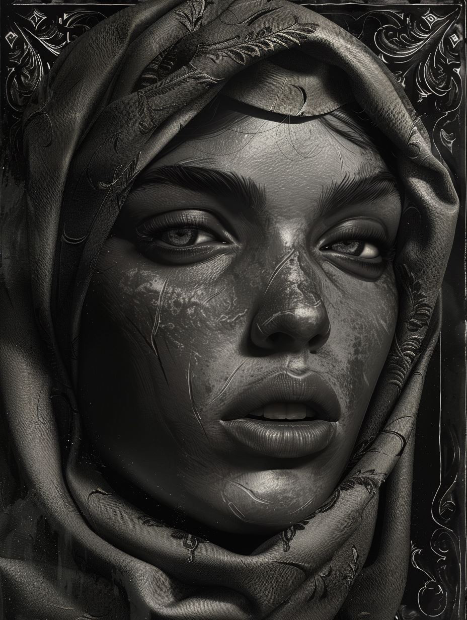 Fragmented Stone Goddess Portrait - Image 3