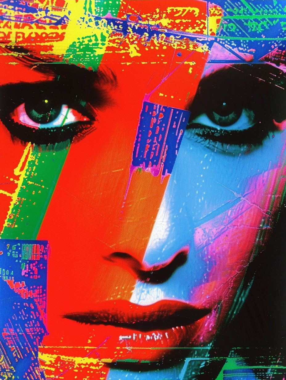 Neon Glitch Portrait Study - Image 3