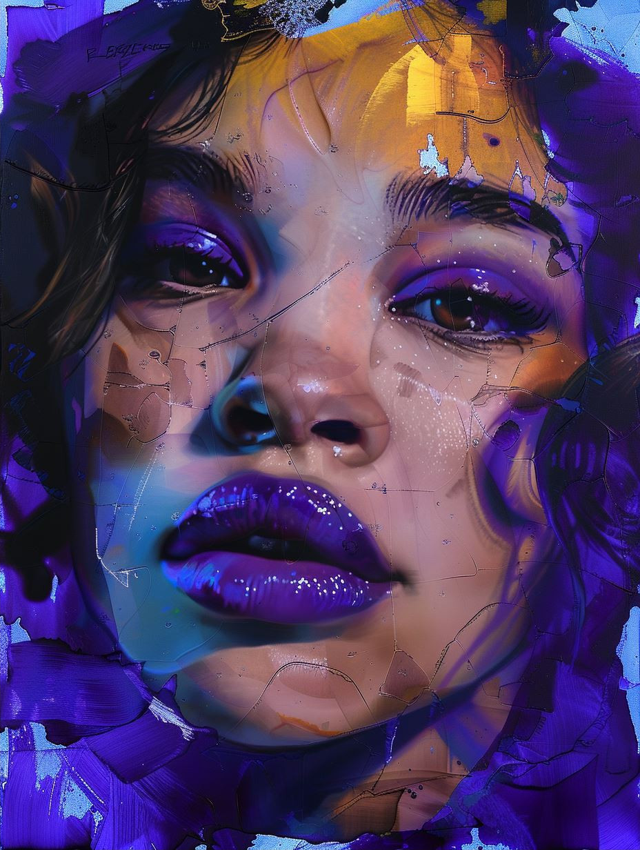 Ethereal Violet Cosmic Portrait - Image 2
