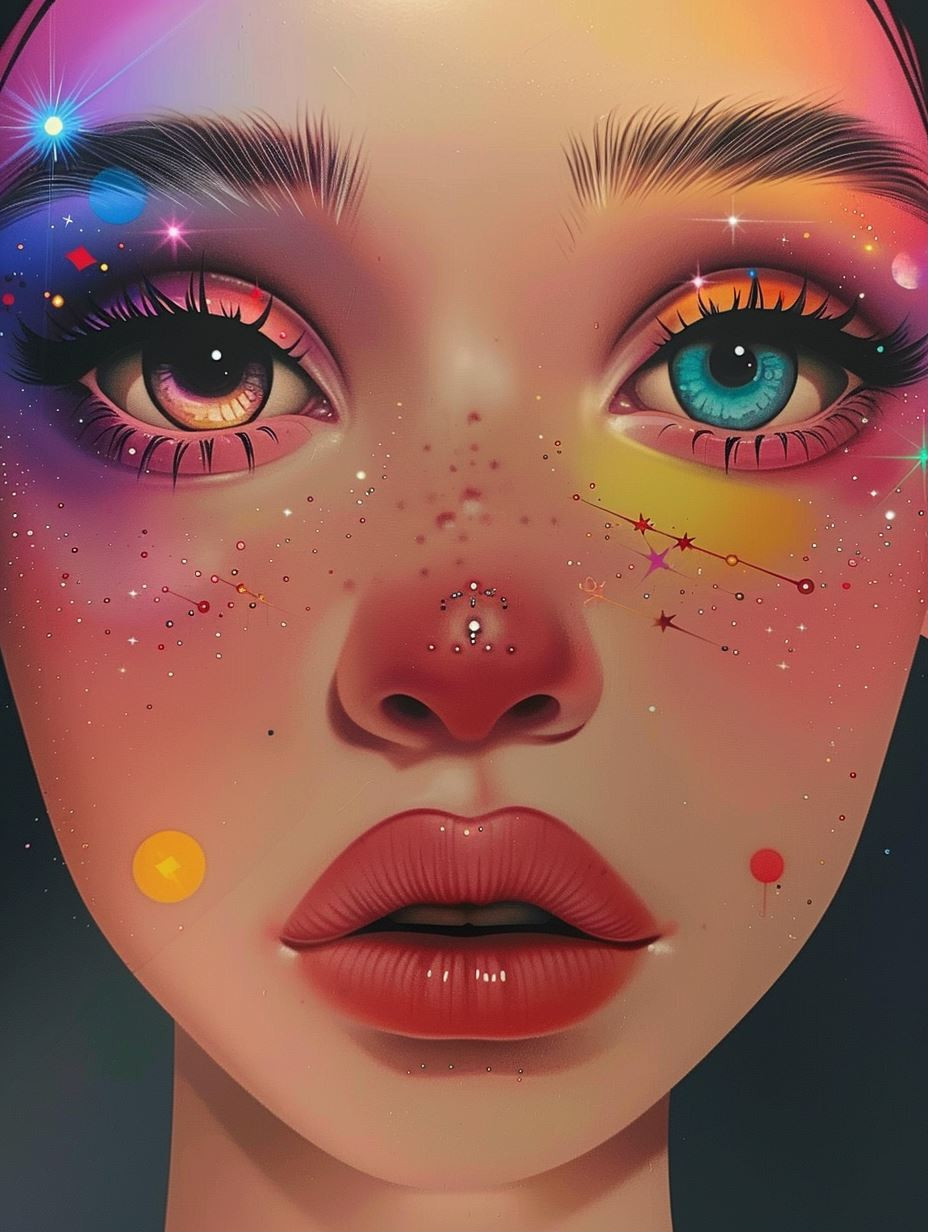 Prismatic Surrealist Portrait Study - Image 1