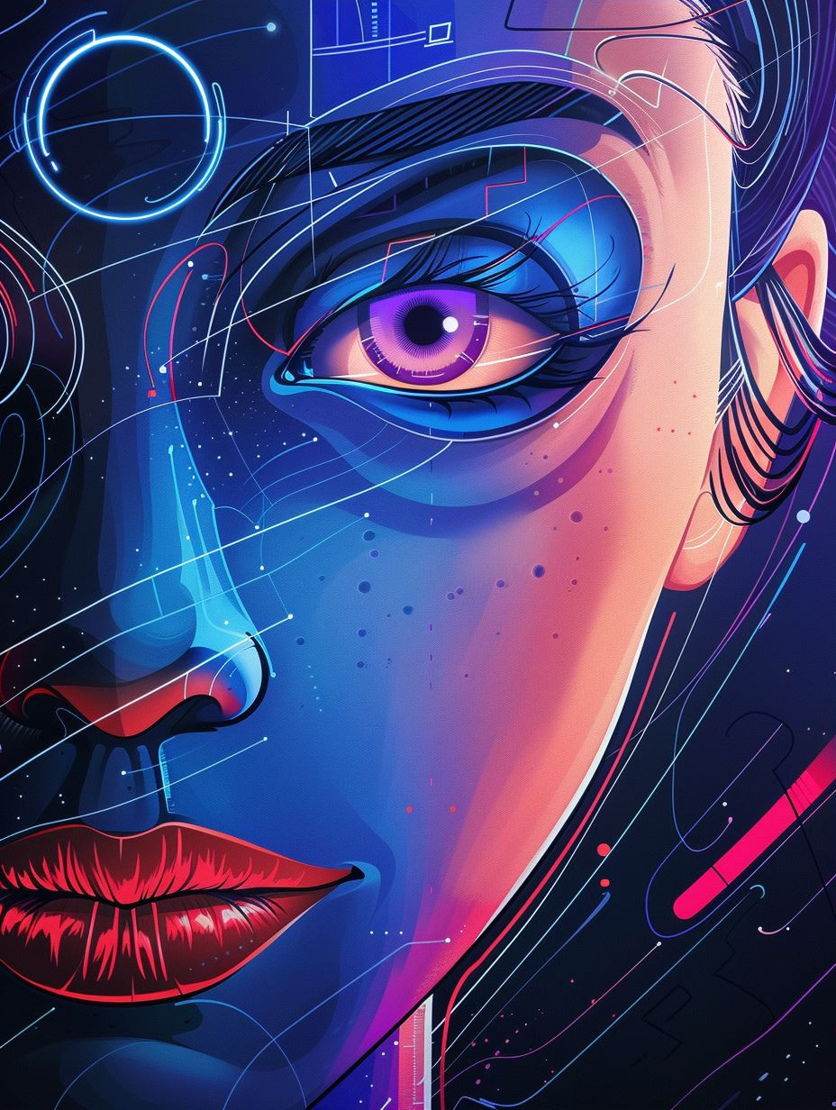 Neon Dreams Ethereal Portrait - Image 3