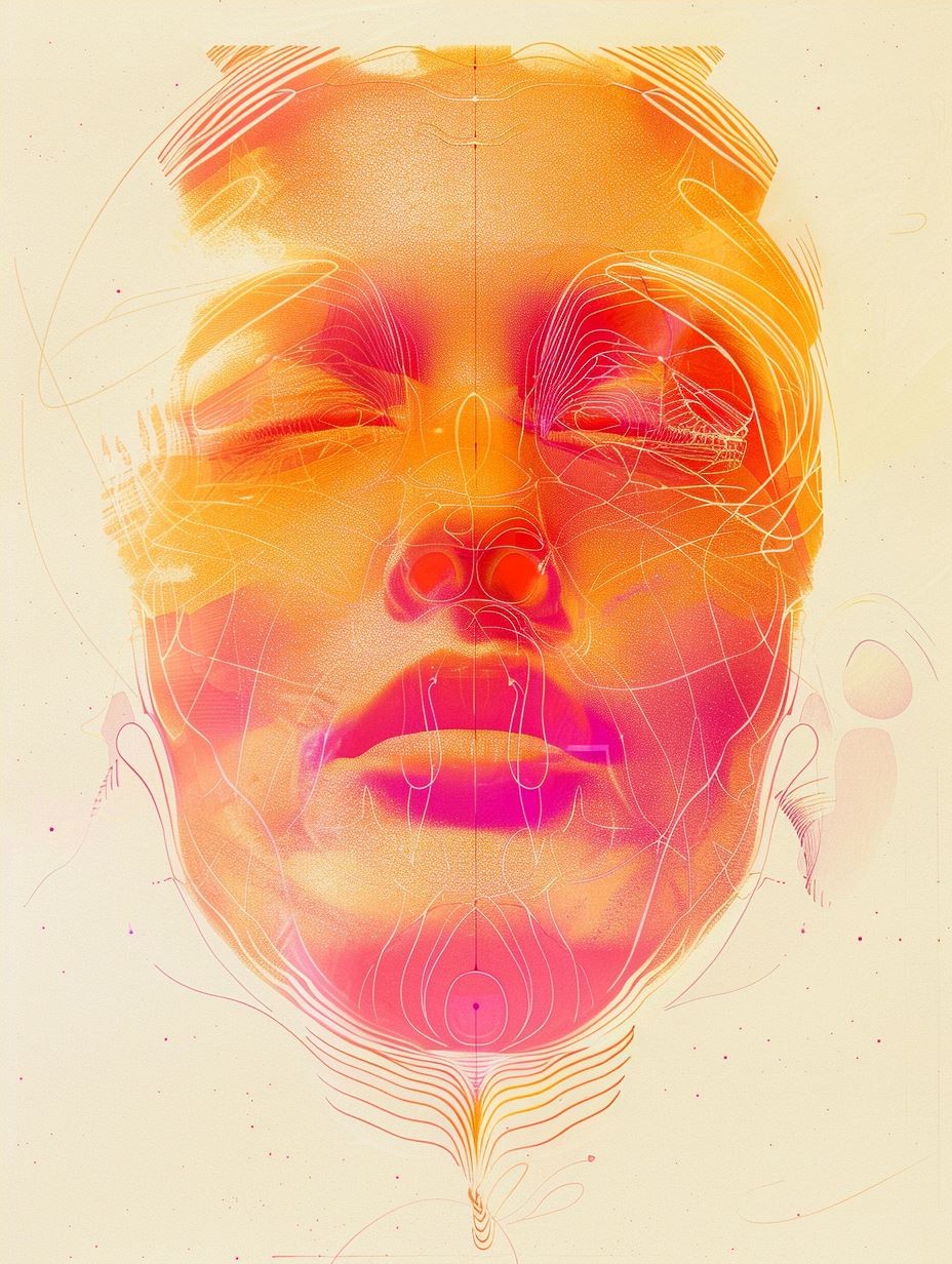 Ethereal Neon Topographic Portrait - Image 4
