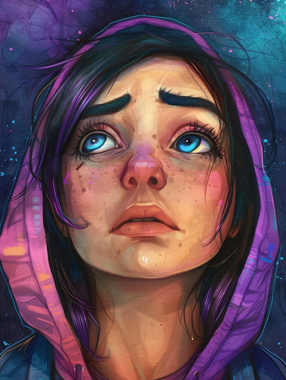 Neon Dreams and Melancholy Gazes - Image 4