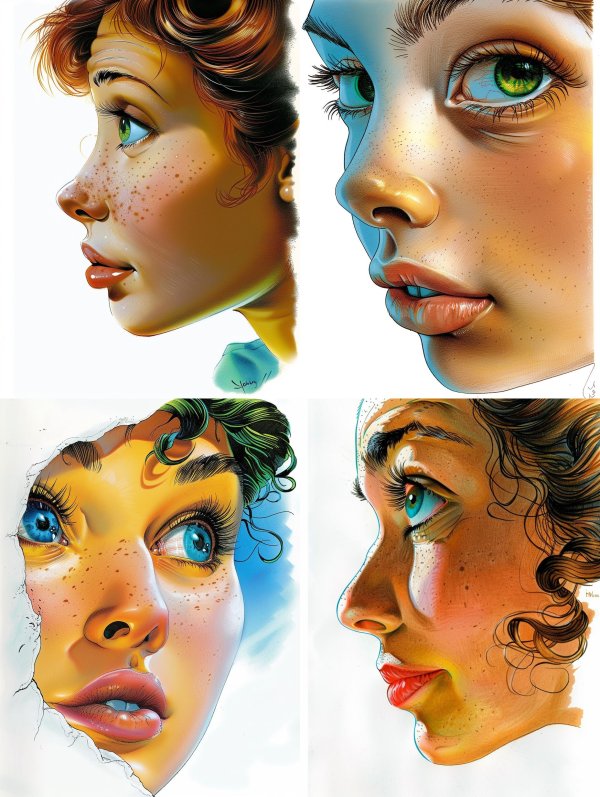 Vibrant Digital Portraits of Freckled Faces