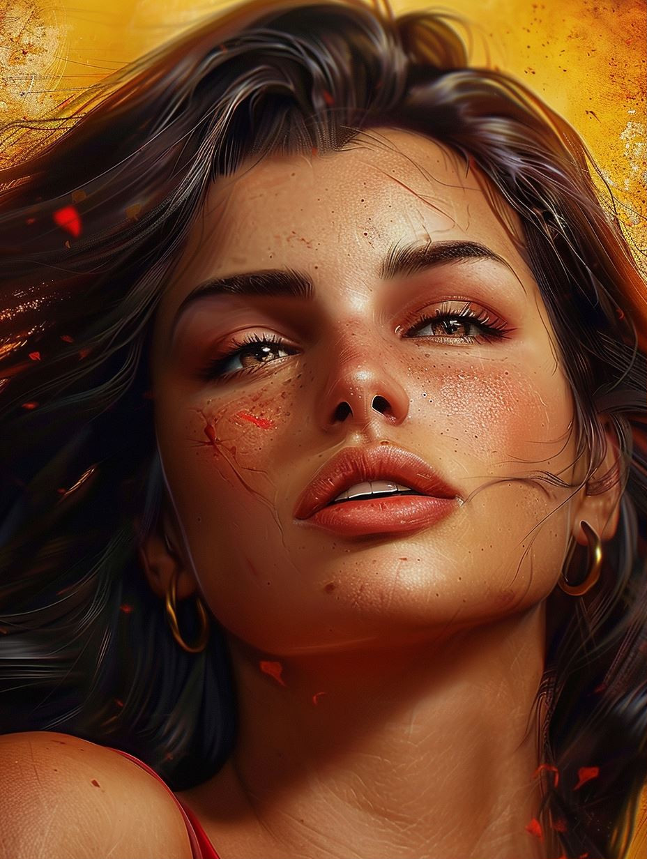 Golden Hour Ember Portrait - Image 1