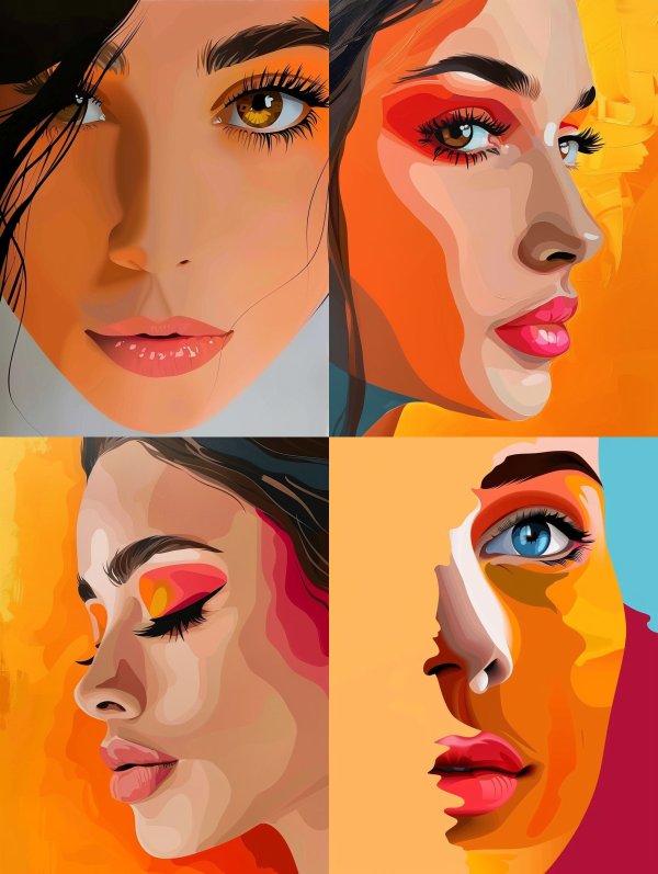 Vibrant Vector Portrait Study