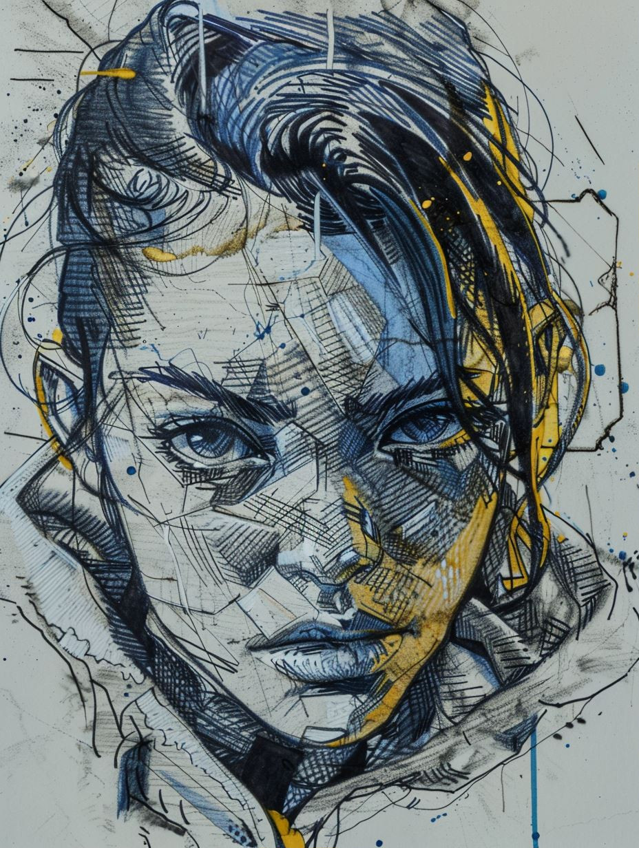 Fragmented Soul Mixed Media Portraits - Image 1