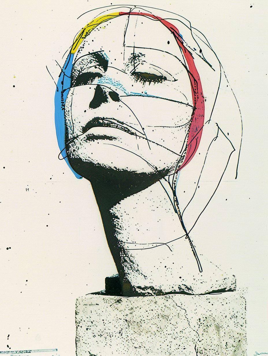 Fragmented Neo-Expressionist Portrait Studies - Image 3