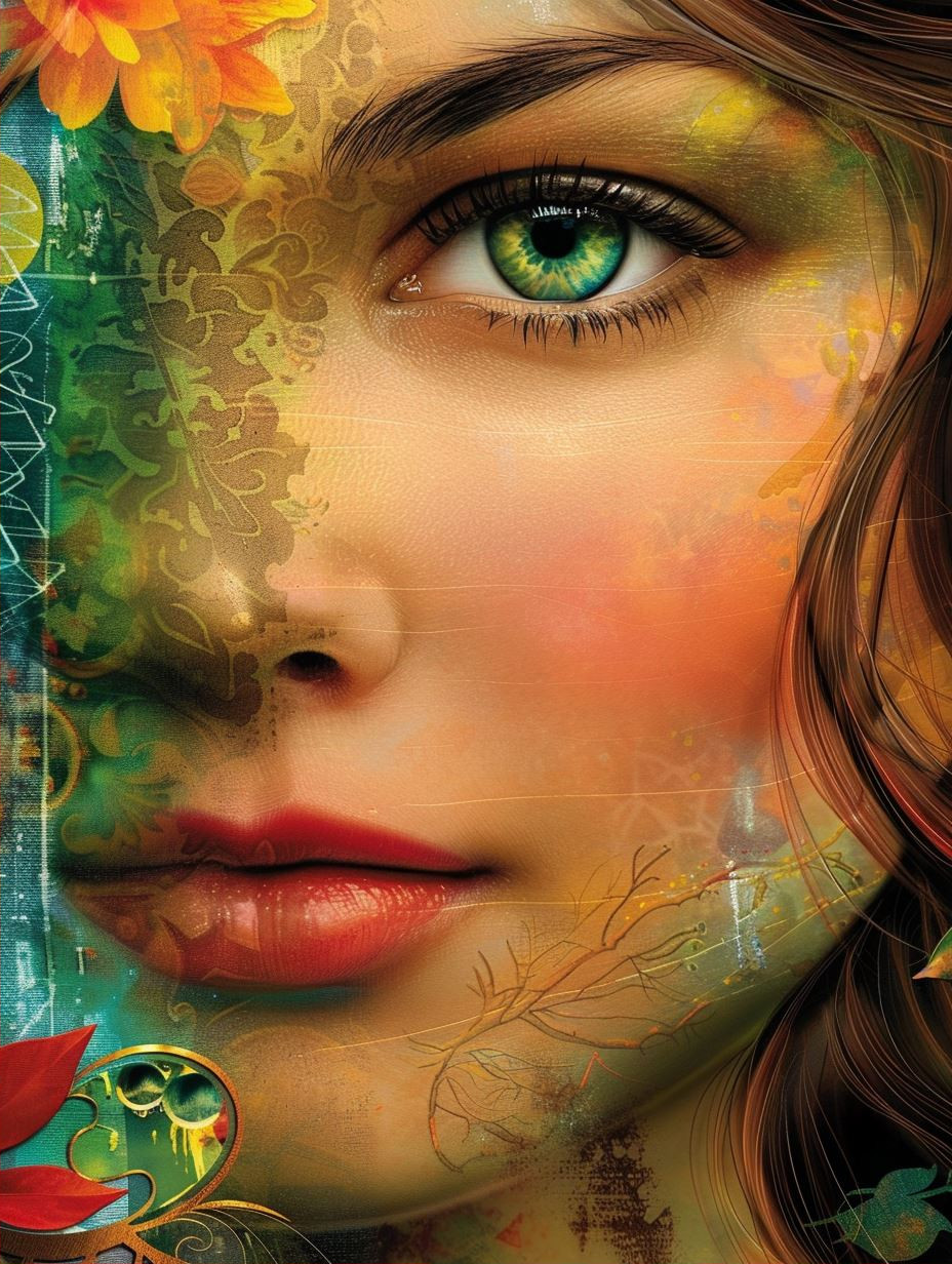 Ethereal Flora Portrait Collage - Image 2