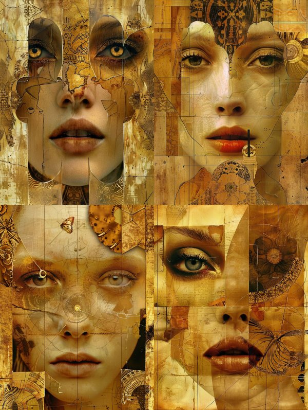Golden Fragments of Ethereal Faces