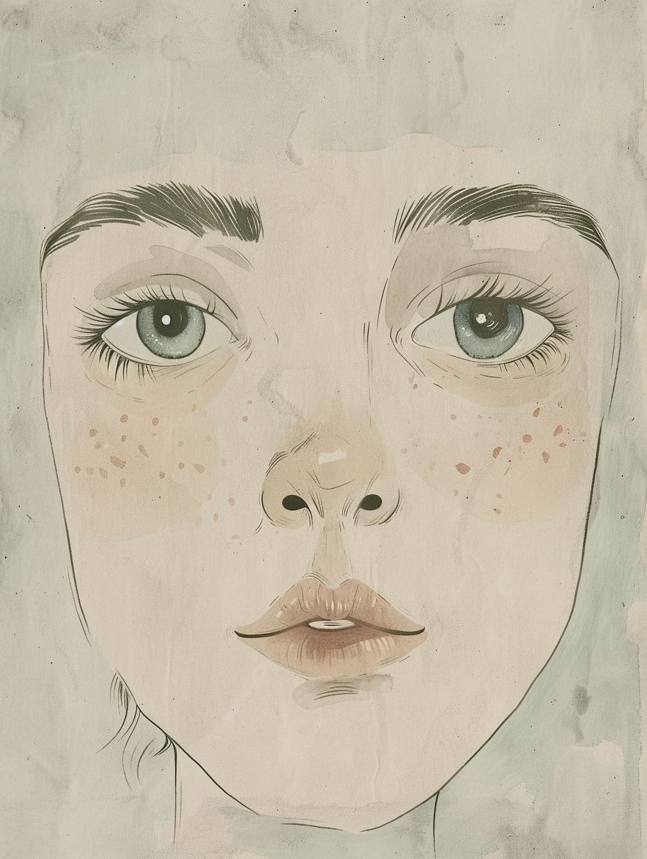 Ethereal Gaze Watercolor Portraits - Image 1
