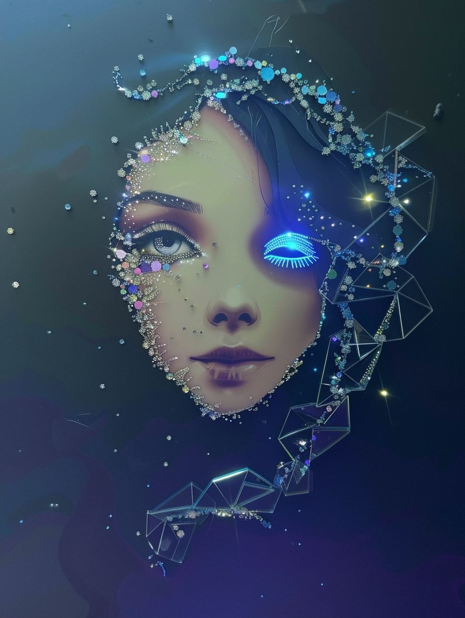 Celestial Blue Dreamscape Portrait - Image 2