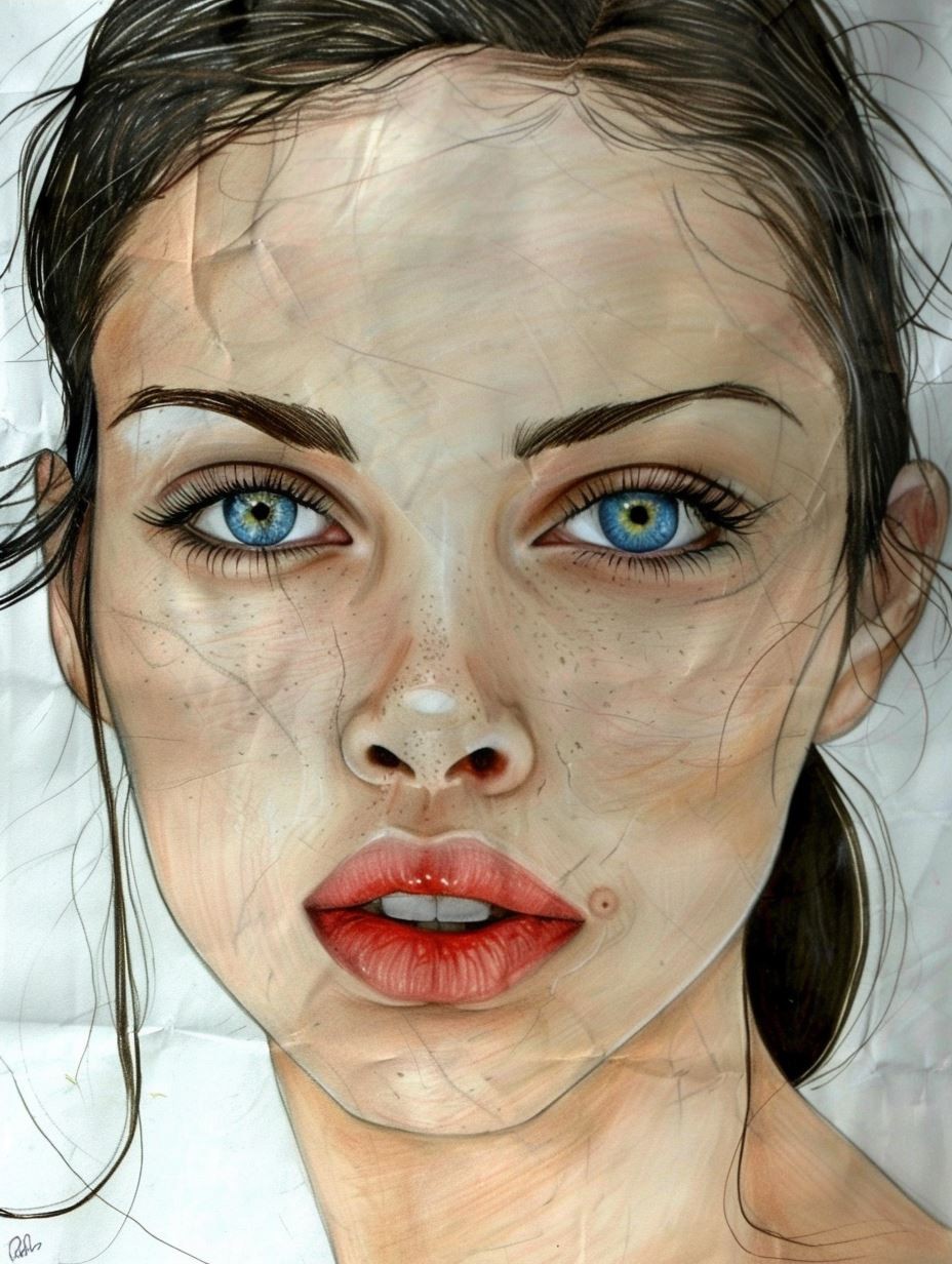 Ethereal Gaze in Charcoal Tones - Image 3