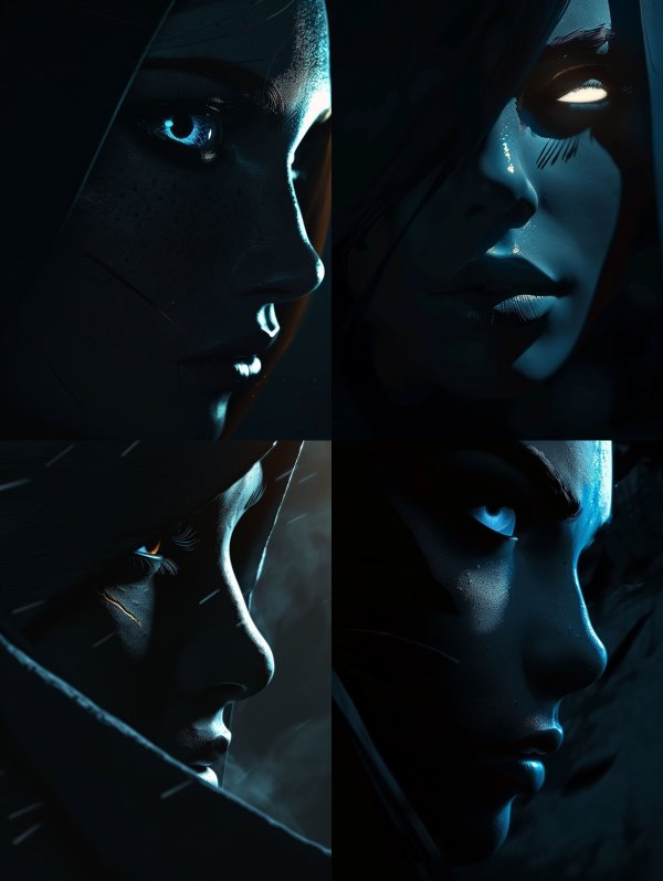 Neon Gaze Cybernetic Portrait