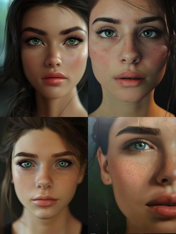 Ethereal Gazes: A Study in Digital Beauty