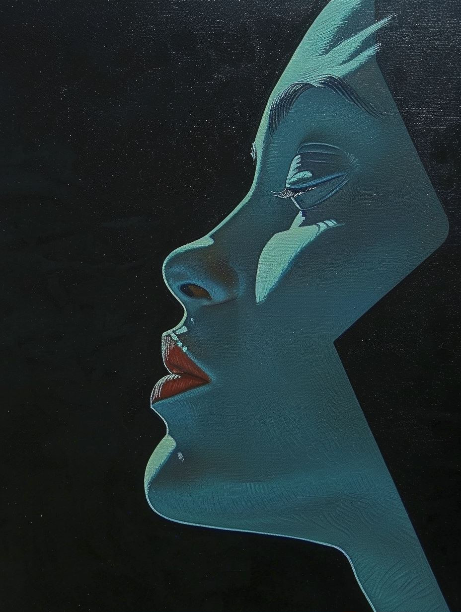 Cyan Shadows and Divided Faces - Image 1