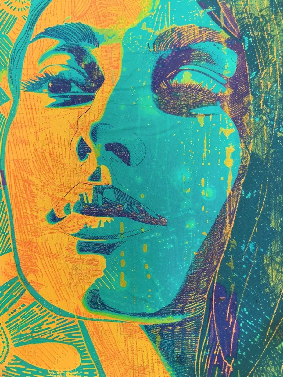 Neon Psychedelic Portrait Collage - Image 2