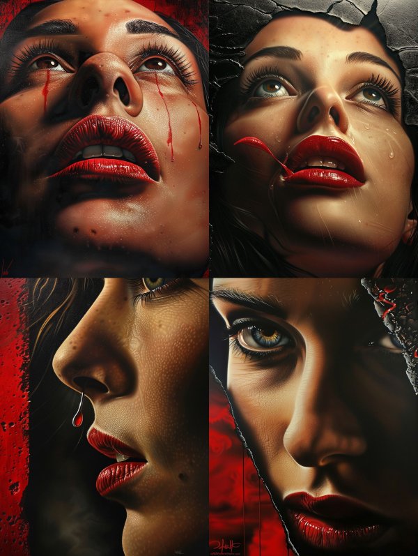 Crimson Tears and Shattered Beauty