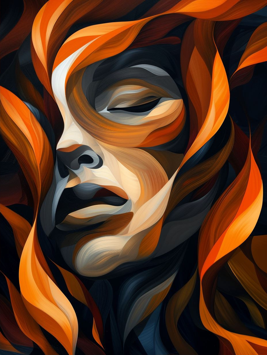 Amber Glow Abstract Portraits - Image 2
